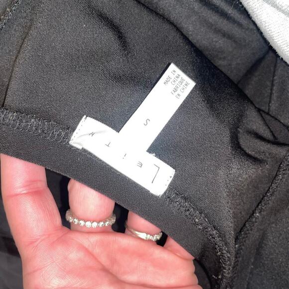 Leith shift sheath dress black spandex slinky wrinkle resistant halter neck SM - Picture 12 of 12